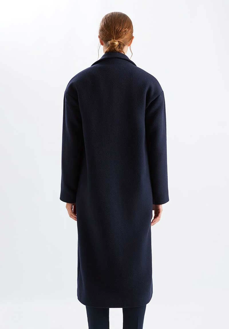 Manteau Long Femme KOKO - En Marine - En Laine 5 Manteau Long Femme KOKO - En Marine - En Laine - Image 3