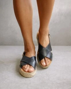 ALOHAS Espadrille Crossed Noir - Fabriqué Main -Clothing Discounts Store 307C94E8 8651 4F5E B848 DA738D0A1238