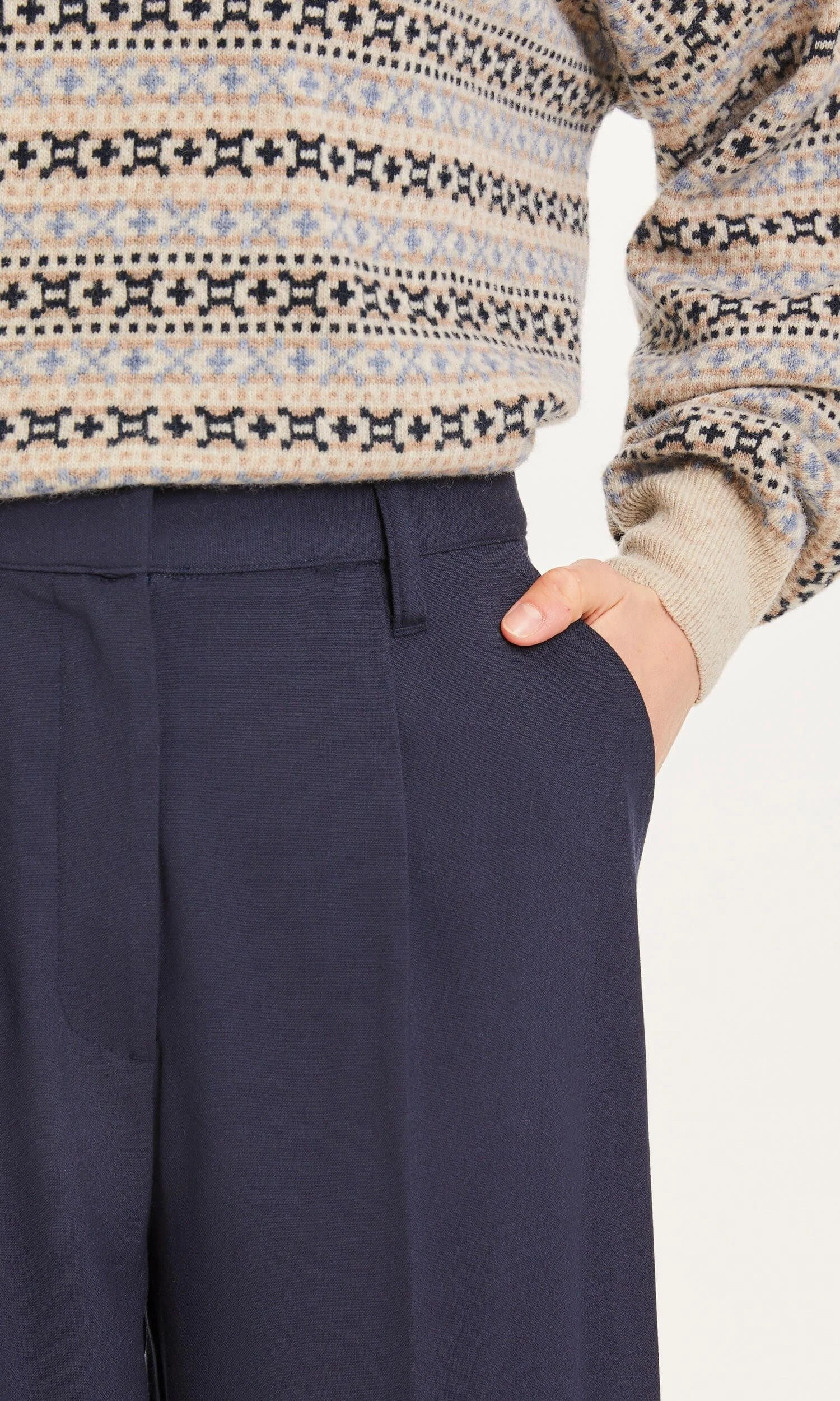 Chino Large Posey En Polyester Recyclé - Bleu Marine 6 Chino Large Posey En Polyester Recyclé - Bleu Marine - Image 4