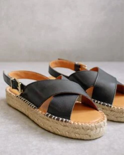 ALOHAS Espadrille Crossed Noir - Fabriqué Main -Clothing Discounts Store 7C610D03 8DCB 4D4C B486 896F46B8079F