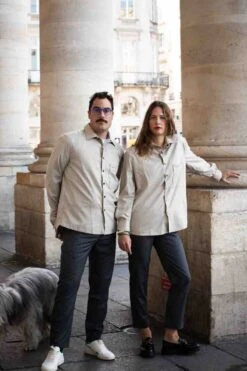 Surchemise En Laine Vierge Mixte LENO - Couleur Marine -Clothing Discounts Store 82A3868