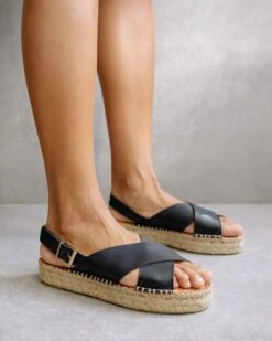 ALOHAS Espadrille Crossed Noir - Fabriqué Main -Clothing Discounts Store B436A22E 27FD 42BE 8B38 D9625A06C199