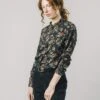 Brava Fabrics Chemise Dalia Regular Noir Imprimé Fleuri En Ecovero Viscose - Fabriqué Au Potugal -Clothing Discounts Store Blouse Femme Dalia Boho Noir BRAVA vueglobale