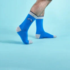 Cabaïa Chaussettes Originales Homme LÉO & ALICE - Couleur Bleu - En Coton Bio