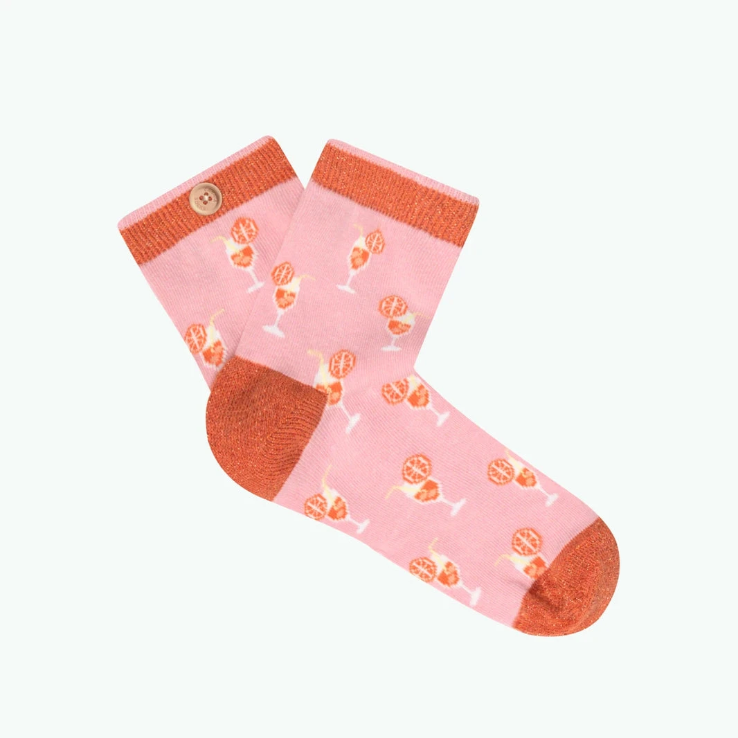Cabaïa Chaussettes Femme Spritz Naila & Antoine - Couleur Rose Et Orange- En Coton Bio 3 Cabaïa Chaussettes Femme Spritz Naila & Antoine - Couleur Rose Et Orange- En Coton Bio