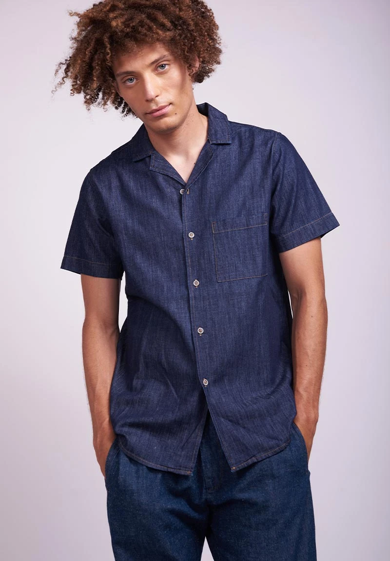 Chemisette Homme SKYLINE SELVEDGE - En Délavé Sombre 3 Chemisette Homme SKYLINE SELVEDGE - En Délavé Sombre