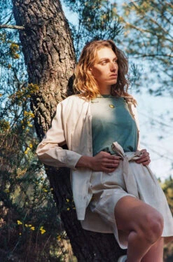 Chemise Oversize Femme SUMMER - En Ecru - En Tencel -Clothing Discounts Store Chemise oversize Femme SUMMER