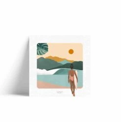 Dessin Surfeuse En Allant Rider 30x30 Cm - Imprimée Dans Les Landes