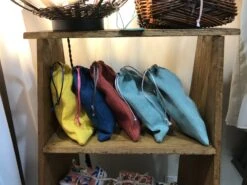 Pochon Léonard Grand En Lin Uni - Cousu à La Main à L'Ile D'Oléron (France)