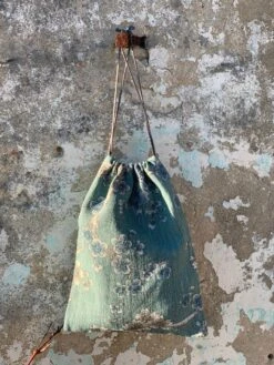 Pochon Léonard Grand En Lin Imprimé - Cousu à La Main à L'Ile D'Oléron (France)