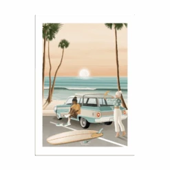 Dessin Surfeuse Été Indien - Imprimée Dans Les Landes