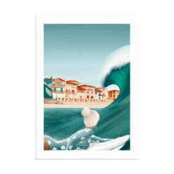 Dessin Surfeuse La Centrale - Hossegor - Imprimée Dans Les Landes