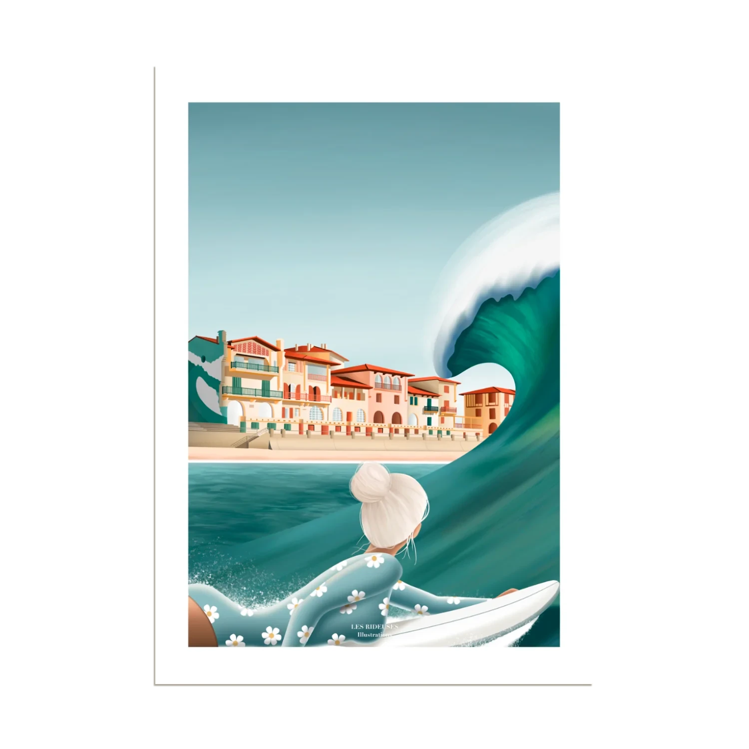 Dessin Surfeuse La Centrale - Hossegor - Imprimée Dans Les Landes 3 Dessin Surfeuse La Centrale - Hossegor - Imprimée Dans Les Landes