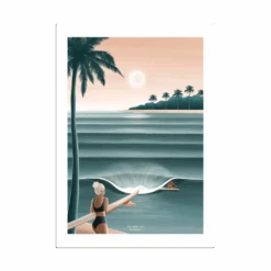Dessin Surfeuse Dreamy Lines - Imprimée Dans Les Landes