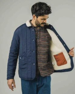 Brava Fabrics Manteau Mixte PADDED - En Bleu Marine -En Polyester Recyclé -Clothing Discounts Store Manteaux Mixte Padded Marine BRAVA vueinterieur