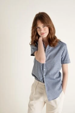 Chemise Manches Courtes Chicago Rayée Bleu En Coton Upcyclé - Unisexe -Clothing Discounts Store NOYOCOOK 35 1800x 16f2eed6 3ac7 4687 8aa0 a330f1f94fff