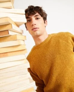 Thinking Mu Pull Homme ANTEROS - En Plusieurs Coloris - En Laine RWS -Clothing Discounts Store Pull Homme en Laine grosse maille Antheros Moutarde vuezoomtorse ceafd567 419a 4a80 b577 4704b737679c