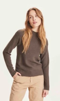 Pull En Coton Bio Femme FORREST - Couleur Kaki Foncé