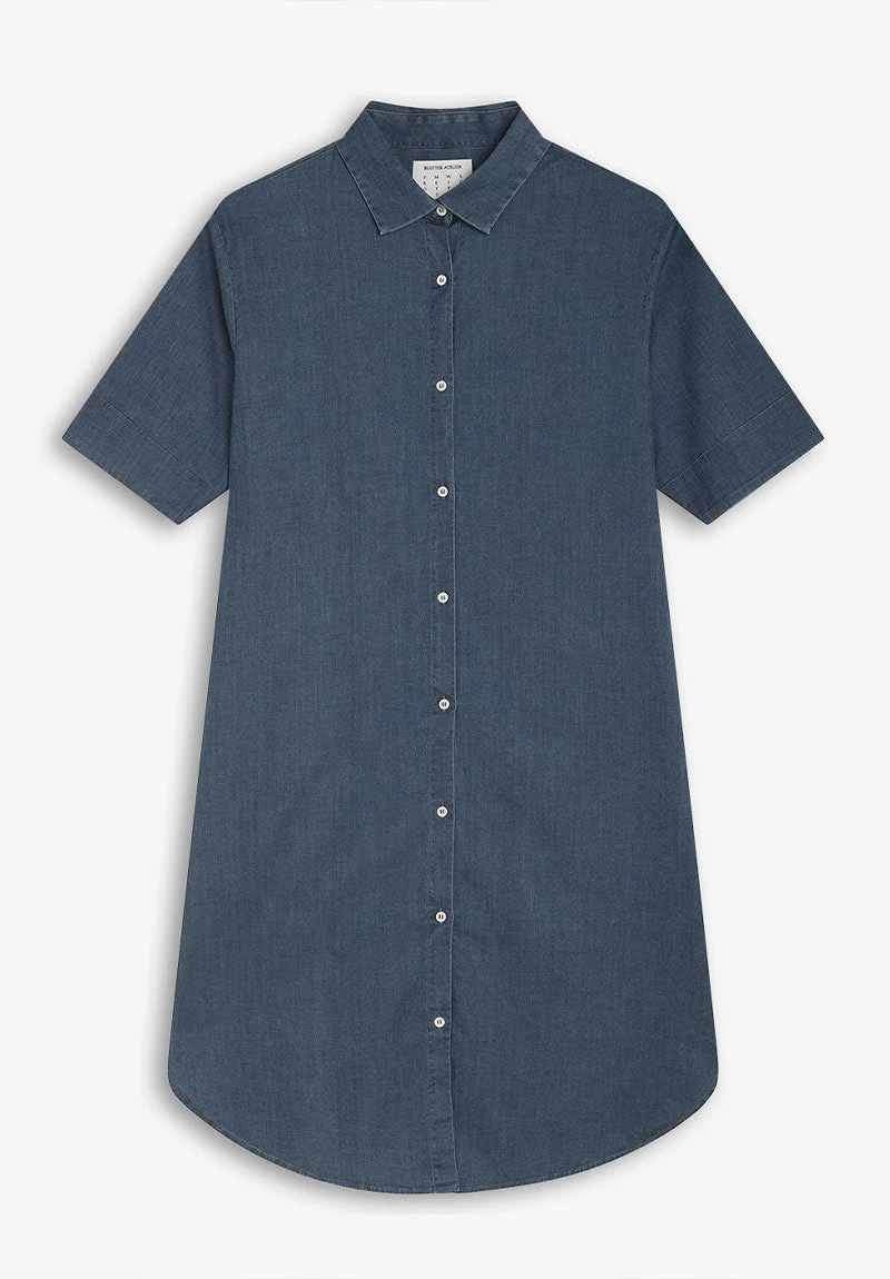 Robe Chemise Jean SUMMIT - En Coton Biologique Et Recyclé - Fabriquée Au Portugal 6 Robe Chemise Jean SUMMIT - En Coton Biologique Et Recyclé - Fabriquée Au Portugal - Image 4