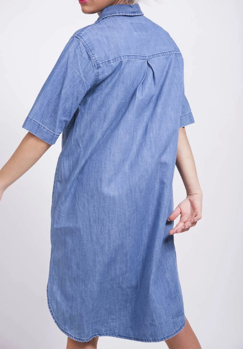 Robe Chemise Jean SUMMIT - En Coton Biologique Et Recyclé - Fabriquée Au Portugal 5 Robe Chemise Jean SUMMIT - En Coton Biologique Et Recyclé - Fabriquée Au Portugal - Image 3