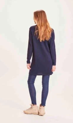 Robe Pull Col Roulé HEATHER - En Bleu Marine - En Laine Bio -Clothing Discounts Store Robe pull col roule HEATHER marine laine bio dedos