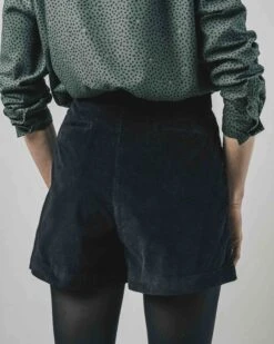 Brava Fabrics Short Velours Femme BELTED - En Noir - En Coton Biologique -Clothing Discounts Store Short Femme Belted Noir BRAVA vuededos