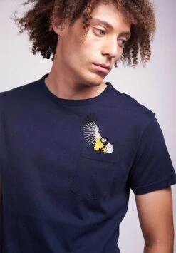Tee-shirt Brodé MESANGE - En Coton Bio - En Marine