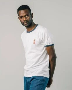 Brava Fabrics T Shirt Small Twins Baseball Couleur Blanc En Coton Biologique - Fabriqué Au Portugal