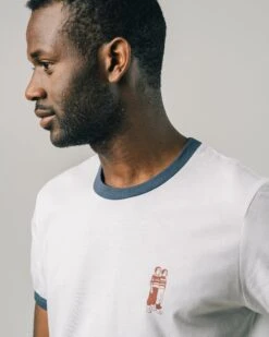 Brava Fabrics T Shirt Small Twins Baseball Couleur Blanc En Coton Biologique - Fabriqué Au Portugal -Clothing Discounts Store Tshirt Homme Twins Ecru BRAVA zoom