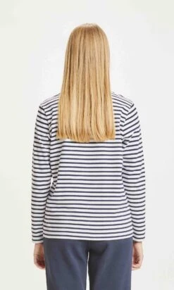 Marinière Manches Longues VIOLET - En Coton Bio -Clothing Discounts Store Tshirt mariniere mancheslongues KNOWLEDGE dedos