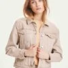Veste En Jean Ecrue Femme LILLIAN- En Coton Biologique -Clothing Discounts Store Veste jean Lillian ecru femme Knowledge deface