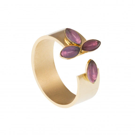 Bague Fleur Femme FLORES - Avec Pierre Naturelle 6 Bague Fleur Femme FLORES - Avec Pierre Naturelle - Image 4