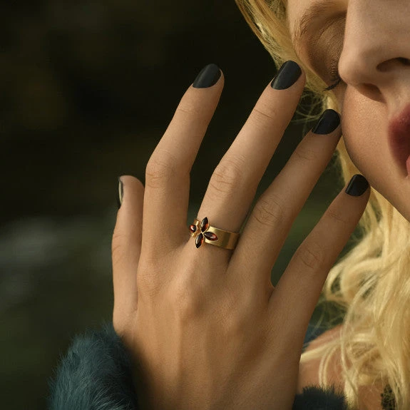 Bague Fleur Femme FLORES - Avec Pierre Naturelle 5 Bague Fleur Femme FLORES - Avec Pierre Naturelle - Image 3