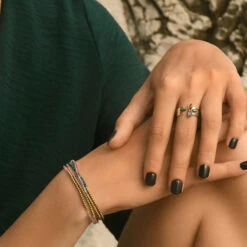 Bague Fleur Femme FLORES - Avec Pierre Naturelle