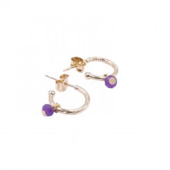Boucles D'oreilles Créoles Avec Pendentif PAMPILLE - En Pierre Naturelle Et Laiton Doré à L'or Fin 24 Carats 27 Boucles D'oreilles Créoles Avec Pendentif PAMPILLE - En Pierre Naturelle Et Laiton Doré à L'or Fin 24 Carats -Clothing Discounts Store bo amethyste pampille AUPABOAM 575x575q90