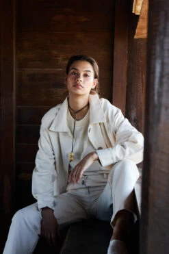 AMT Bomber Oversize Femme DRUPA - En Crème - En Coton Biologique