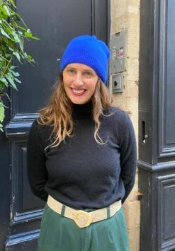 Bonnet Laine Mérinos JUSTINE - En Plusieurs Coloris - Fabriqué En Pologne -Clothing Discounts Store bonnet laine merinos bleu