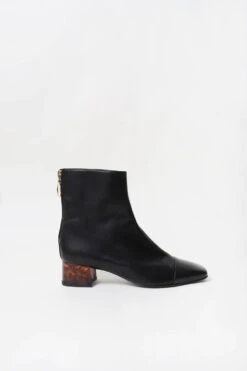 Botte A Talon Noir SOL CAREY - En Cuir -Clothing Discounts Store botte a talon noir