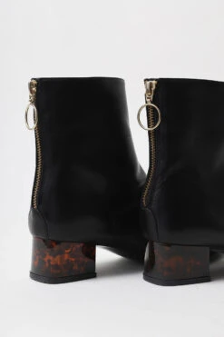 Botte A Talon Noir SOL CAREY - En Cuir -Clothing Discounts Store botte a talon noir1