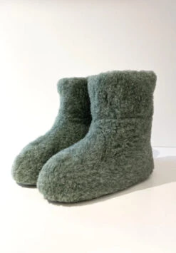 Bottines En Laine - Couleur Vert - En Laine Irlandaise