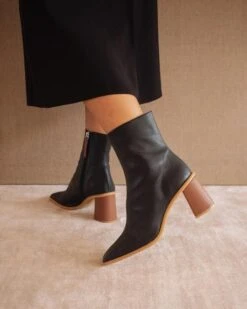 ALOHAS Bottines Vegan Femme WEST CAPE CORN - En Noir - En Polyester Recyclé -Clothing Discounts Store bottines vegan femme west cape corn noir trois quart