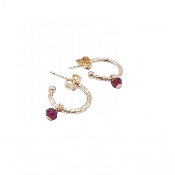 Boucles D'oreilles Créoles Avec Pendentif PAMPILLE - En Pierre Naturelle Et Laiton Doré à L'or Fin 24 Carats 14 Boucles D'oreilles Créoles Avec Pendentif PAMPILLE - En Pierre Naturelle Et Laiton Doré à L'or Fin 24 Carats - Image 12