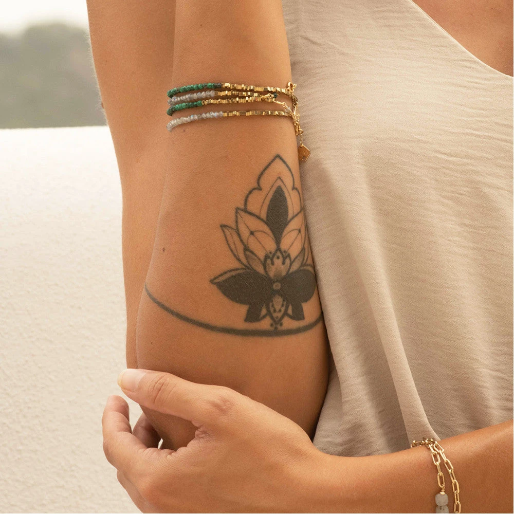 Bracelet Double CHOKER MYRIADE - En Semi Pierres Précieuses 4 Bracelet Double CHOKER MYRIADE - En Semi Pierres Précieuses - Image 2