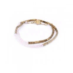 Bracelet Double CHOKER MYRIADE - En Semi Pierres Précieuses 9 Bracelet Double CHOKER MYRIADE - En Semi Pierres Précieuses -Clothing Discounts Store bracelet double quartz rose AURABIJOUX
