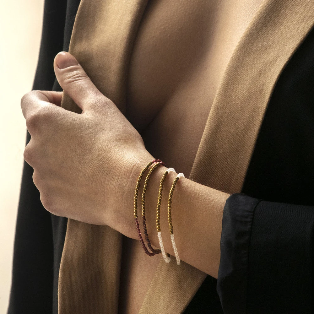 Bracelet Perles Fines Femme FILIGRANE - En Laiton Doré à L'or Fin 24 Carats 5 Bracelet Perles Fines Femme FILIGRANE - En Laiton Doré à L'or Fin 24 Carats - Image 3