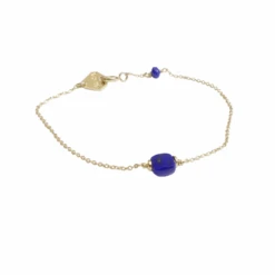Bracelet Avec Pierre Naturelle BERLINGOT - Laiton Dorée A L'or Fin -Clothing Discounts Store bracelet lapis lazuli berlingot AUBEBRLL 575x575q90