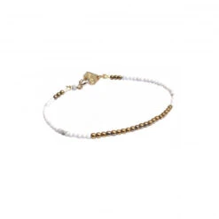 Bracelet Perles Fines Femme FILIGRANE - En Laiton Doré à L'or Fin 24 Carats 19 Bracelet Perles Fines Femme FILIGRANE - En Laiton Doré à L'or Fin 24 Carats -Clothing Discounts Store bracelet perles fines filigrane howlite