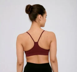 Brassière De Sport ACTIVE Femme - Plusieurs Coloris - En Nylon Recyclé -Clothing Discounts Store brassiere de sport nylon recycle bordeaux dos
