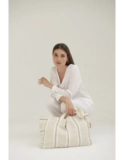 Cabas En Lin ZOPI - En Sable - Fabriqué En Espagne