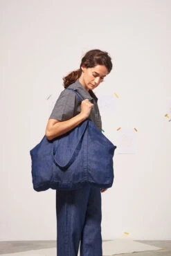 Cabas XXL Femme BUISSON - En Couleur Denim - En Lyocell